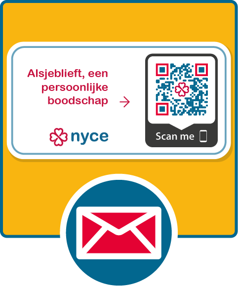 8 x Stickers met Nyce QRcode voor videoberichten. Gratis verzenden